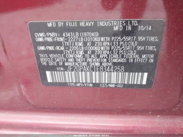 XV CROSST 2014 Glove Box 4879459