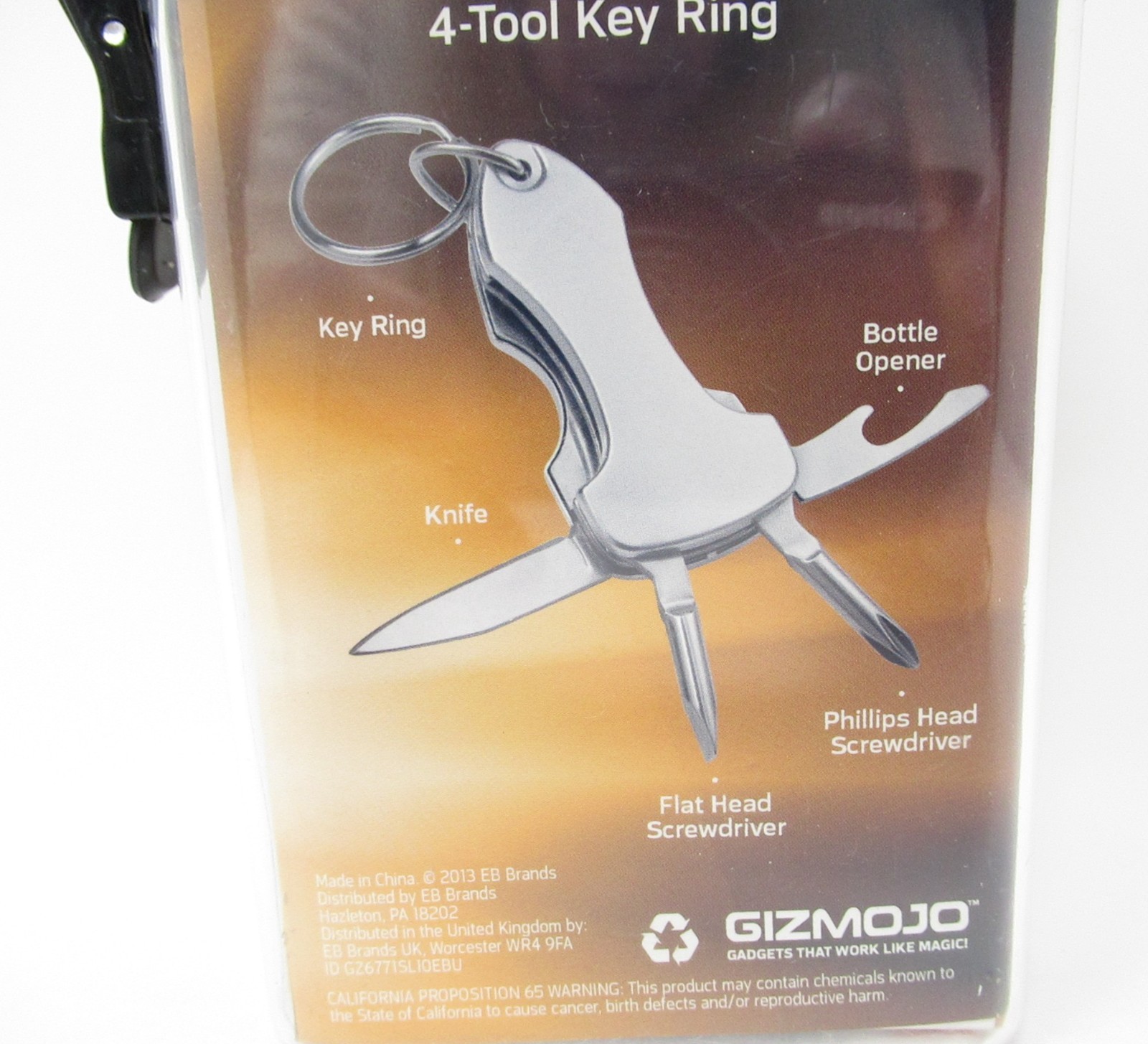 Gizmojo Key Ring Multi Tool Knife Bottle Opener Phillips Flat Head Screwdriver