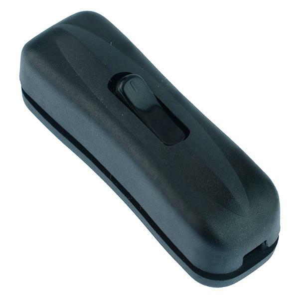 Black Slim Inline Rocker Cord Switch 1A