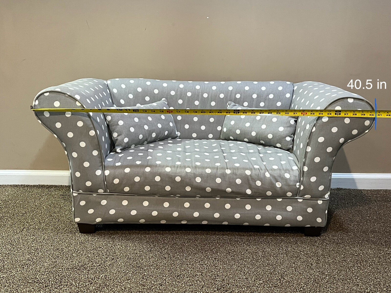 Gray Polka Dotted Toddler Sofa