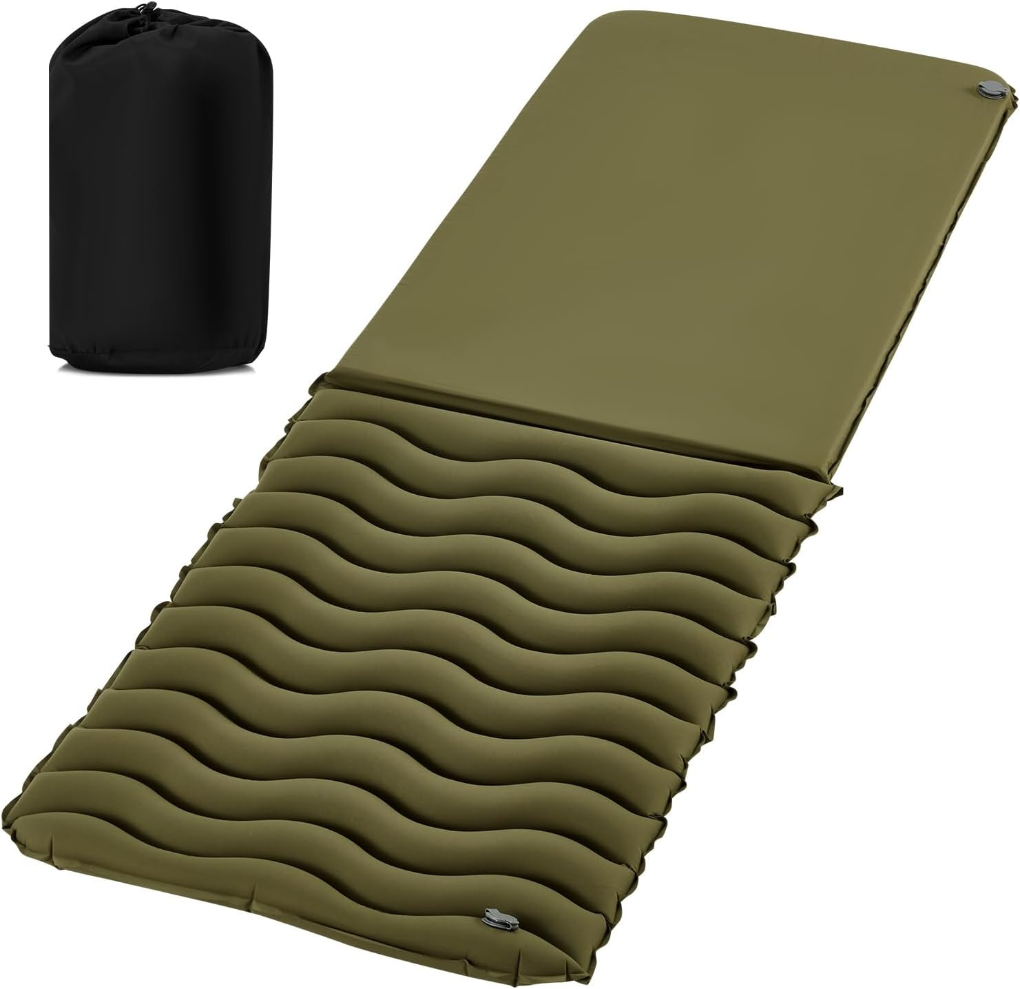 MELLCOM 2.5" Thick Self Inflating Sleeping Pad, Foam Camping Mattress 78"x25"