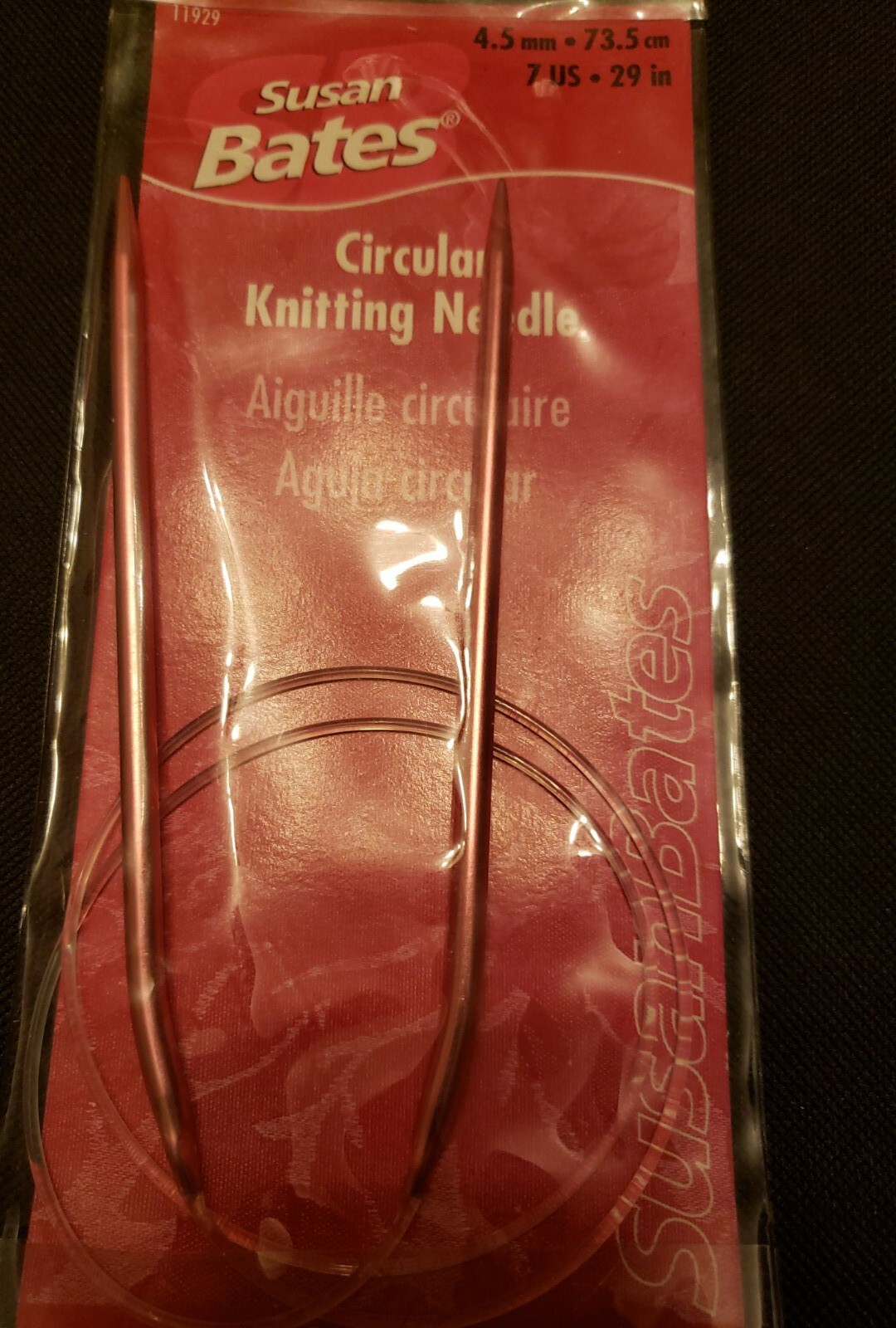Susan Bates Circular Knitting Needle Size US 7-29 Inch Silvalume