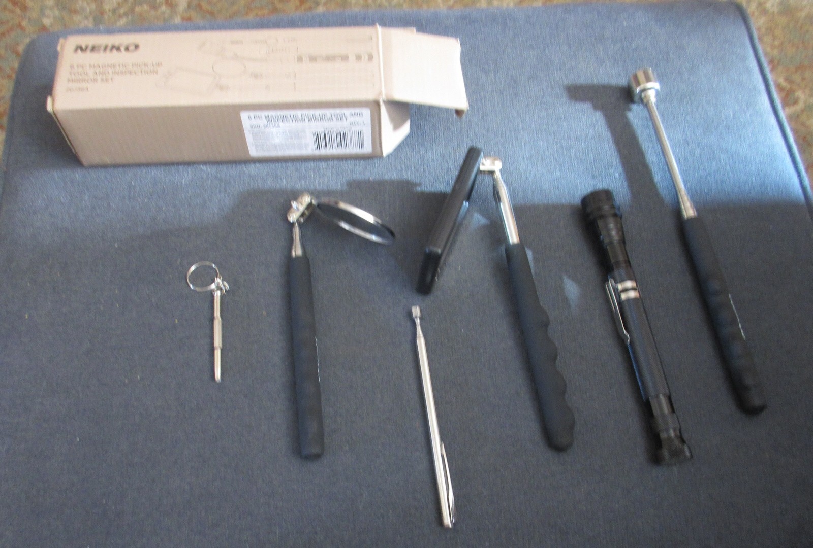NEIKO 20736A (6) Piece Set Magnetic Tool & Telescoping Mirror Set Adjustable NIP