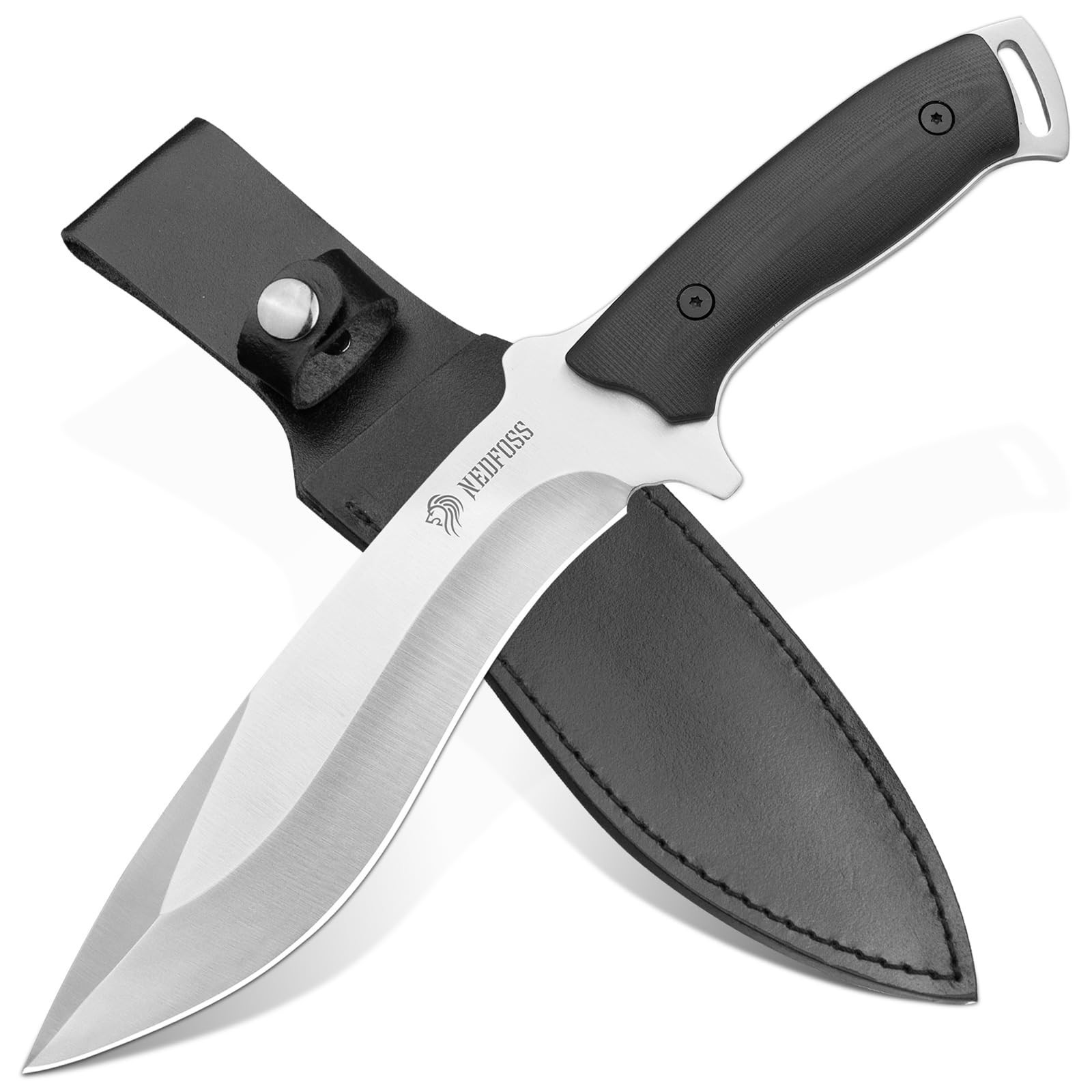 NedFoss Kukri Machete with Sheath, 6" AUS-8 Steel Blade, 0.23" Thickness, G10...