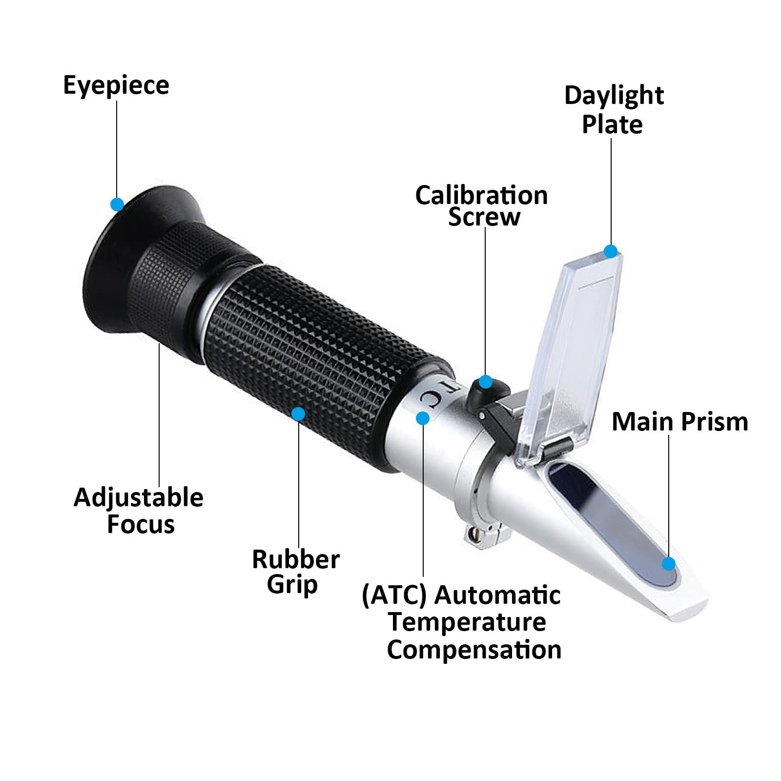 Brix Refractometer 0-32% Brix Meter for Testing Sugar Content in Fruit, Porta...