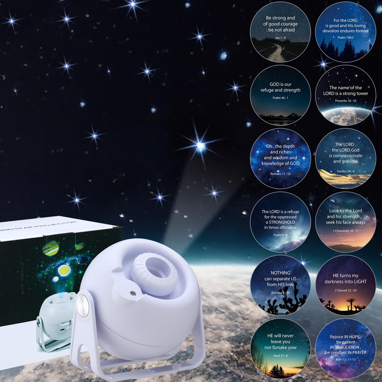 Aurelema Bible Verses Projector Galaxy Includes 12 White