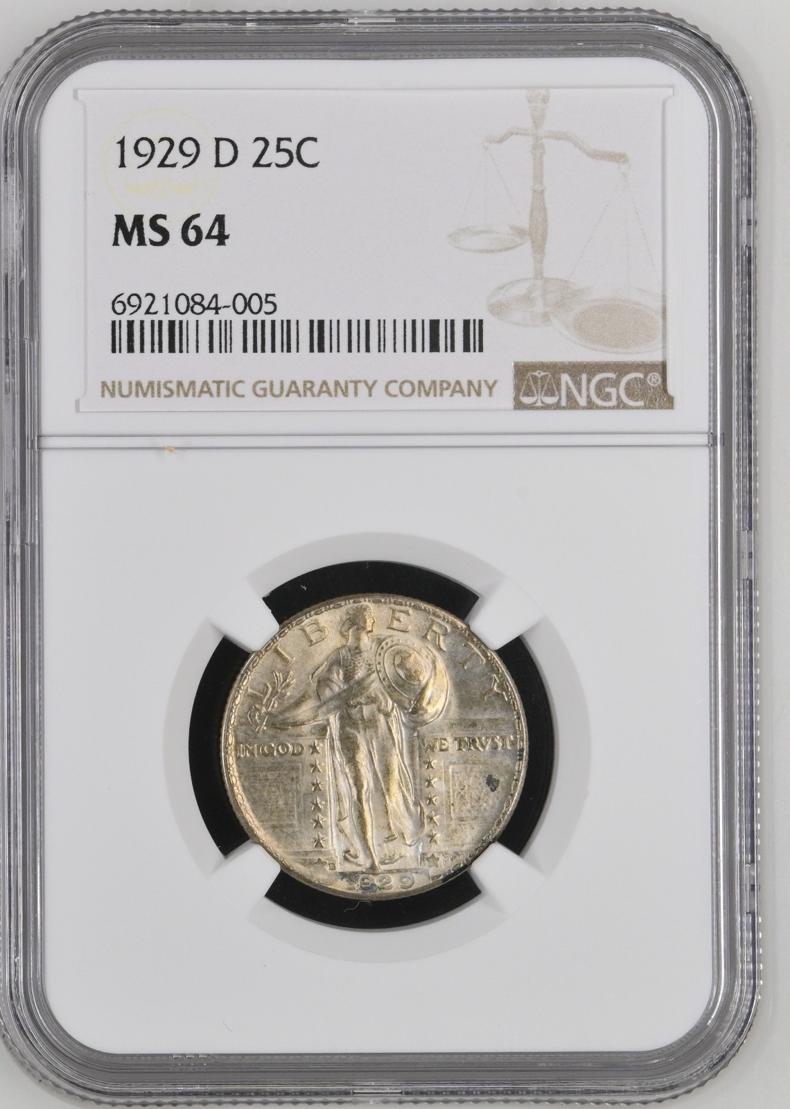 1929-D Standing Liberty Quarter, MS64 NGC (15434)