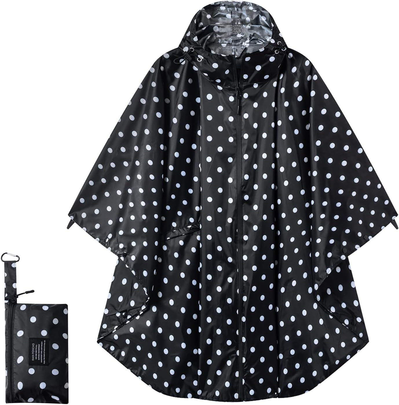 Hooded Rain Ponchos for Adult - Rain Coat and Rain Jacket with Waterproof Pocket