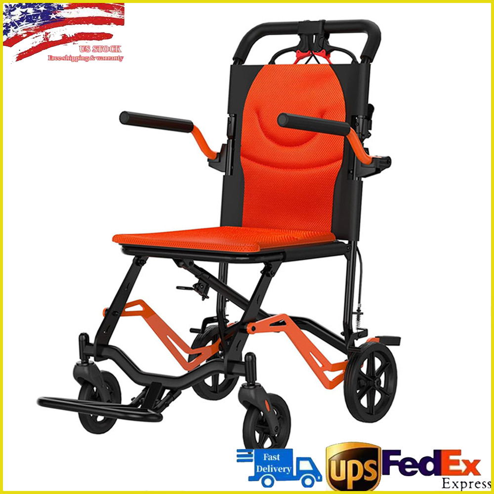 Lightweight Transport Wheelchair for Adults,Foldable Wheelchair 220 lbs Capacity