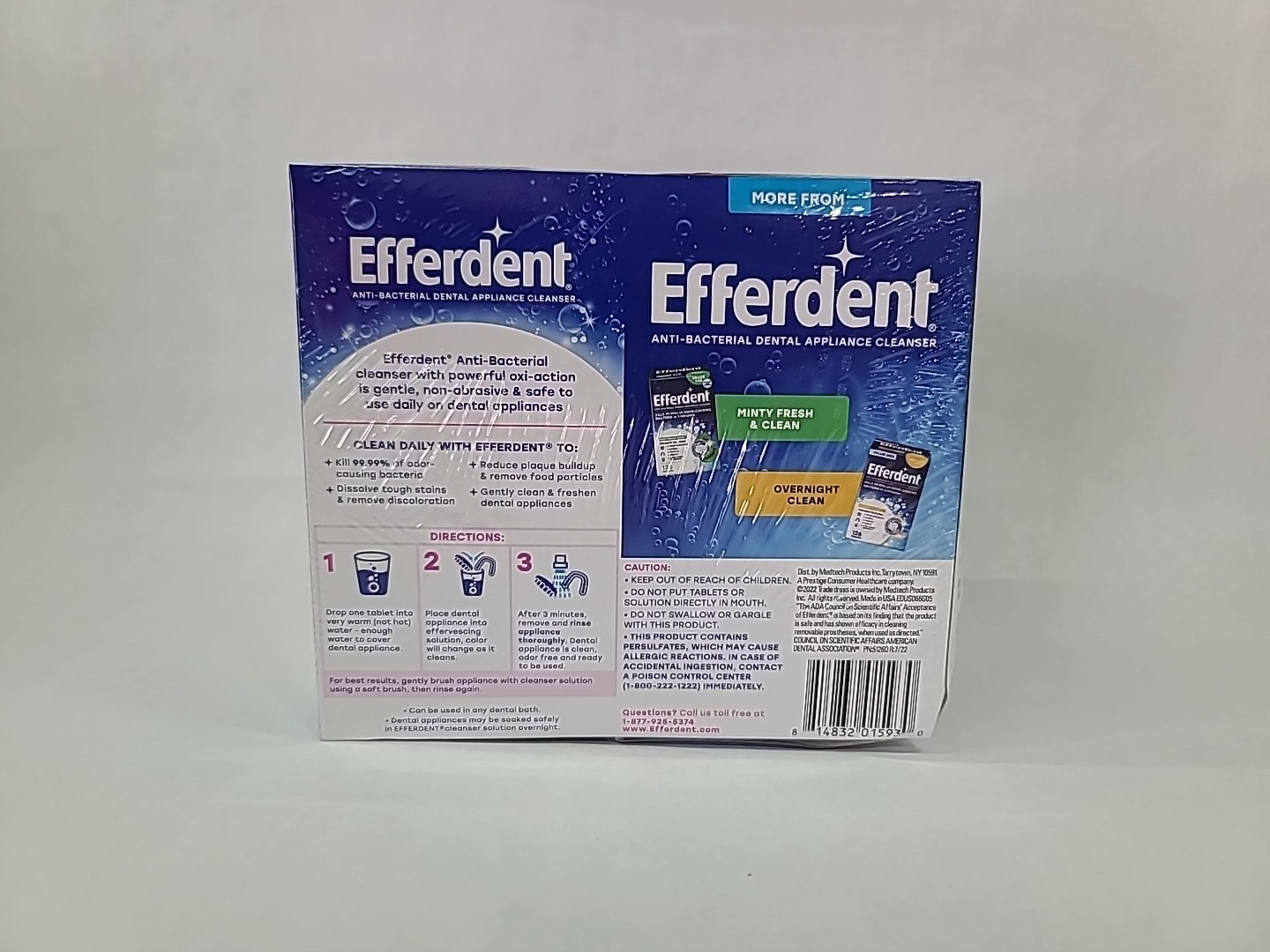 Efferdent Denture Cleanser Tablets, Complete Clean, 252 Count - WORN BOX