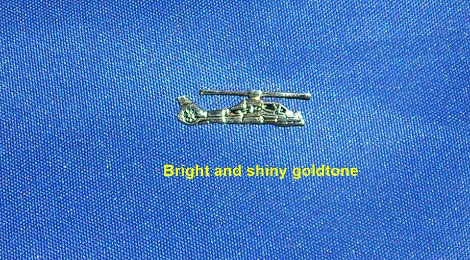 Comanche RAH-66 U.S. Army Helicopter Goldtone (Right) Lapel Pin  --  Vintage NEW