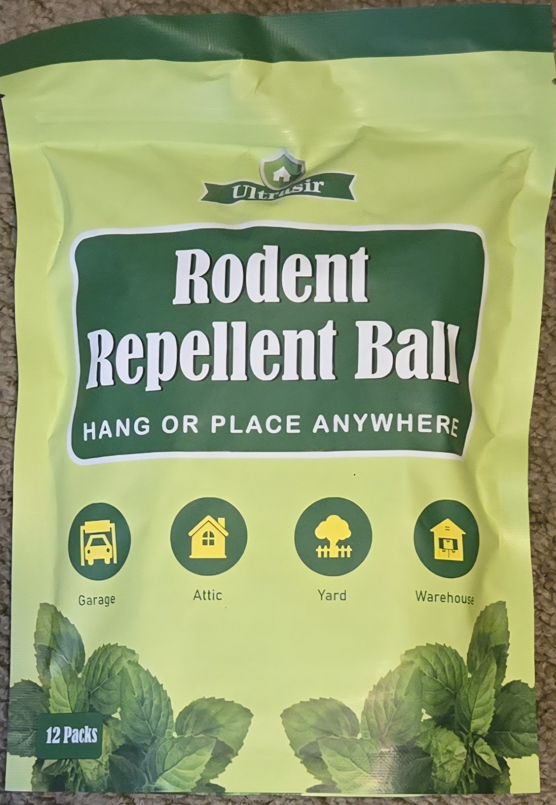 Ultrasir Rodent Repellent Balls 12 Packs Rat Repellent Peppermint NEW
