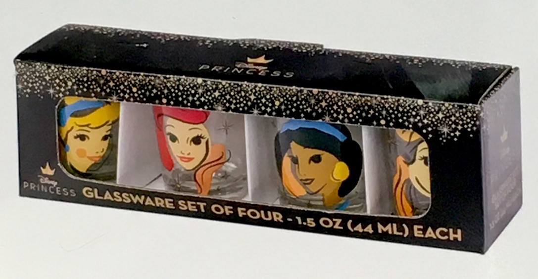 Disney Princess Shot Glasses Set of 4 - 1.5 Oz New