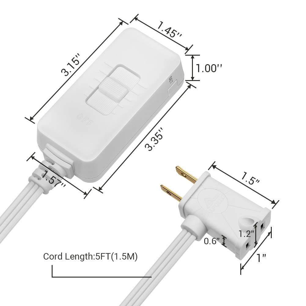 DEWENWILS Plug in Dimmer Switch for Dimmable LED/CFL Lights, Incandescent Bulbs