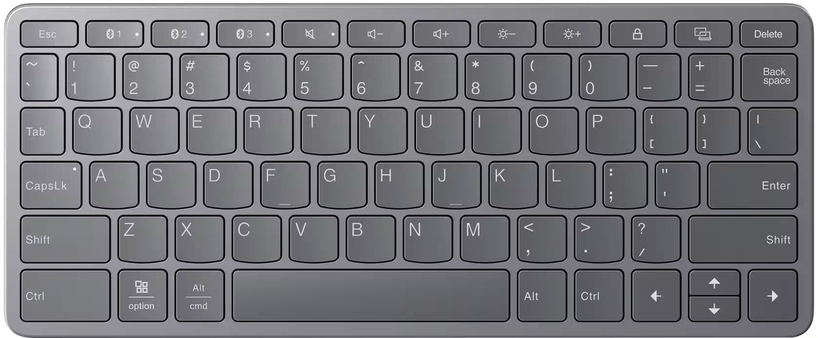 Lenovo - Multi-Device Wireless Keyboard - Luna Gray