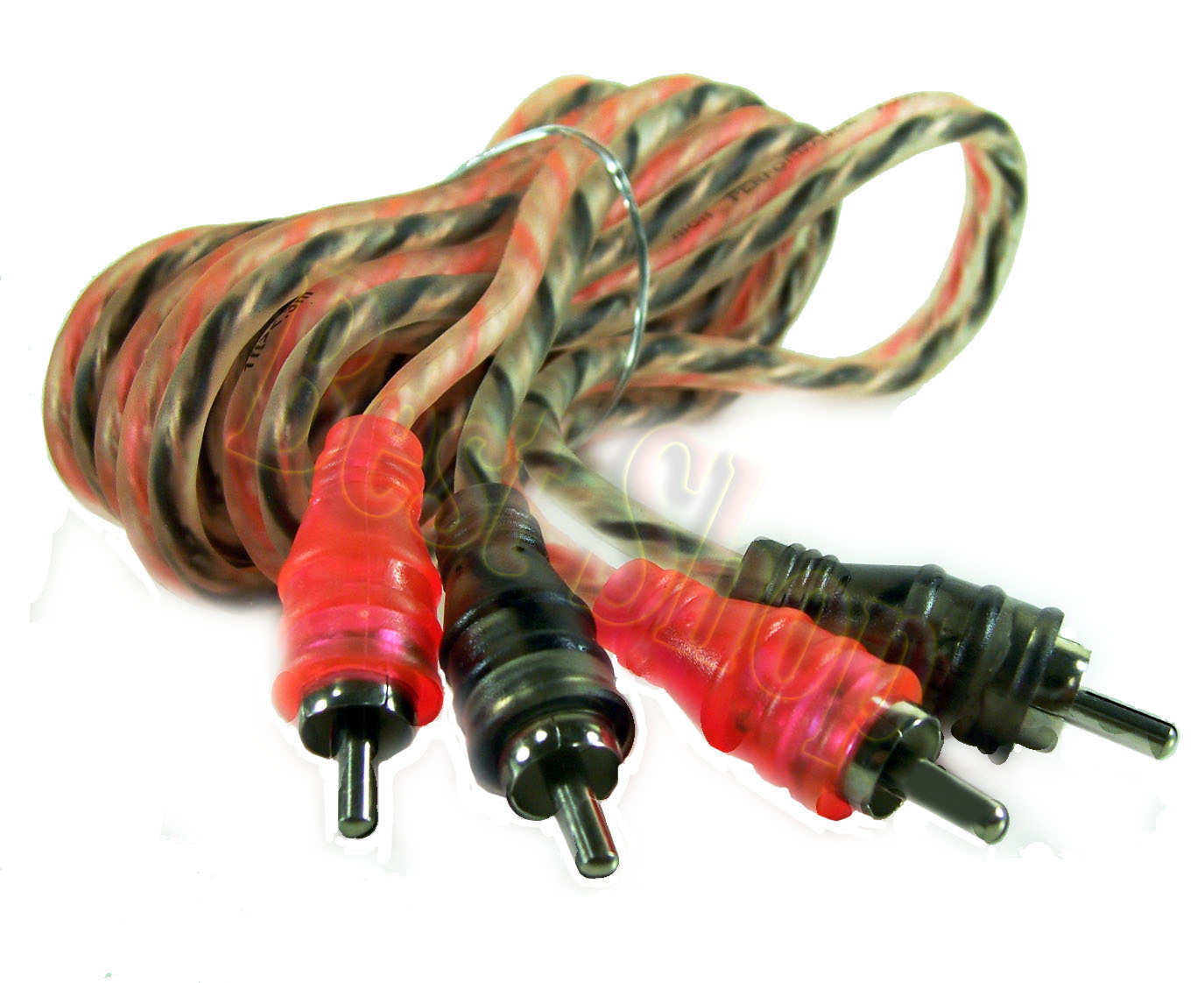 EA-RCA15(OB) 15FT 2 Channel Twisted Pair Shielded  Car Amplifier RCA Cable