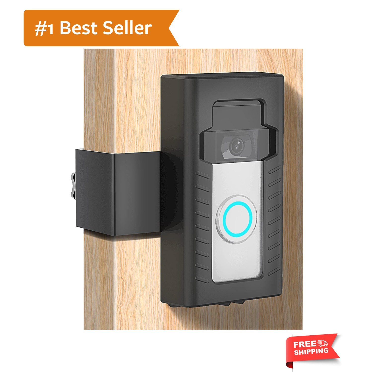 Anti-Theft Doorbell Door Mount,No-Drill Mounting Bracket Compatible with Vide...