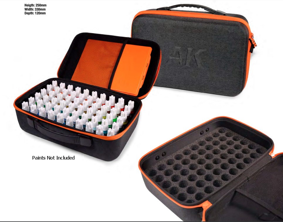 AK Special Transport Cloth Case for 60 Standard Paint Bottles (17/18 ml)