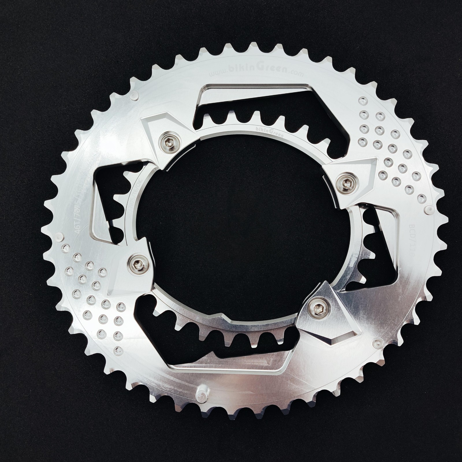 bikinGreen Oval CNC Chainring 46/30T For Shimano 4 Arm 10-12 Spd Road Cyclocross
