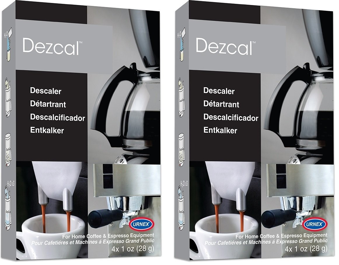 Dezcal Coffee and Espresso Descaler Cleaner-2 Pack-Activated Scale Remover Use
