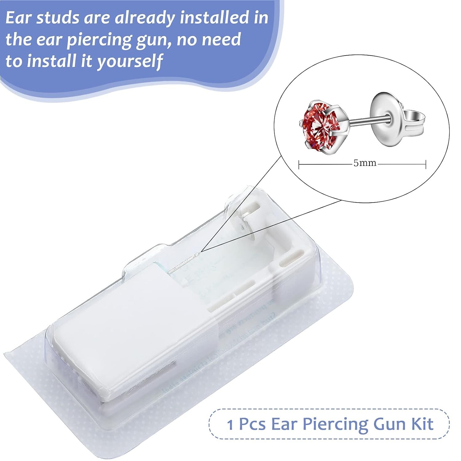 12 Pack Safety Ear Piercing Kit Disposable Self Nose Piercing with Ear Stud