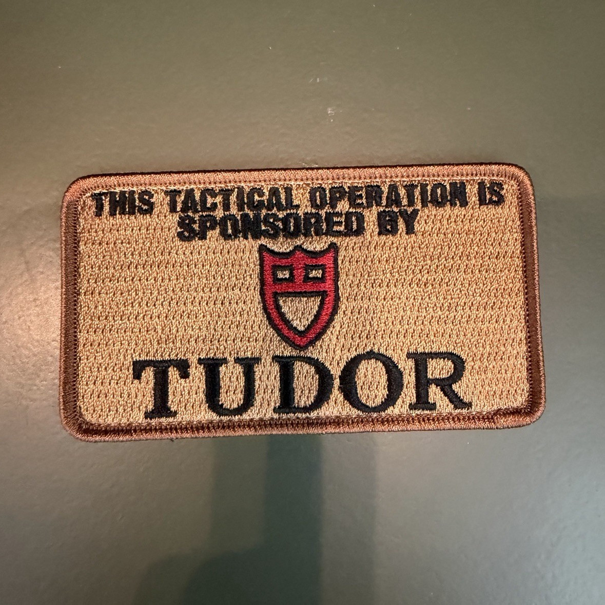 Tudor Tactical Operation Morale Patch Embroidered Hook Loop EDC 4” x 2.25”