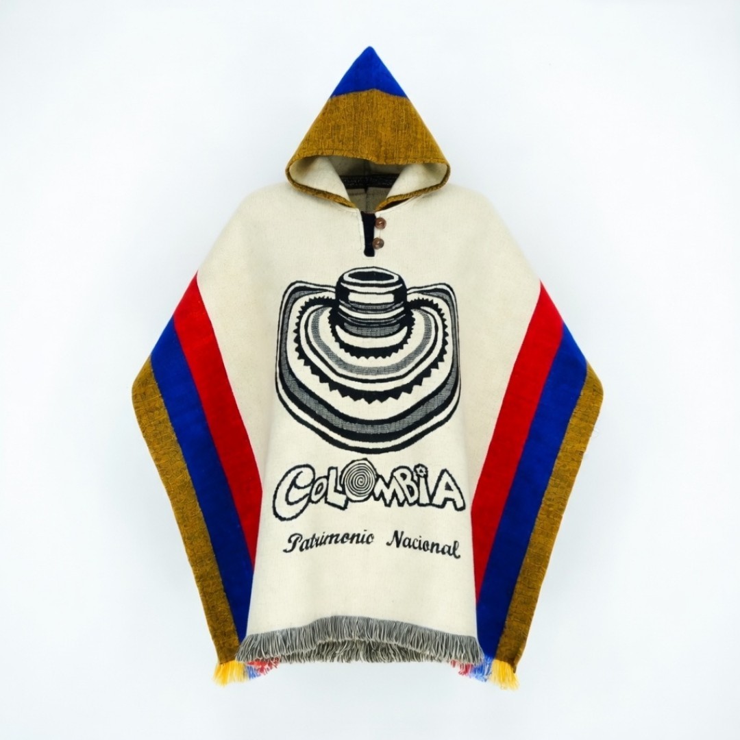 Colombian alpaca-style ruana poncho