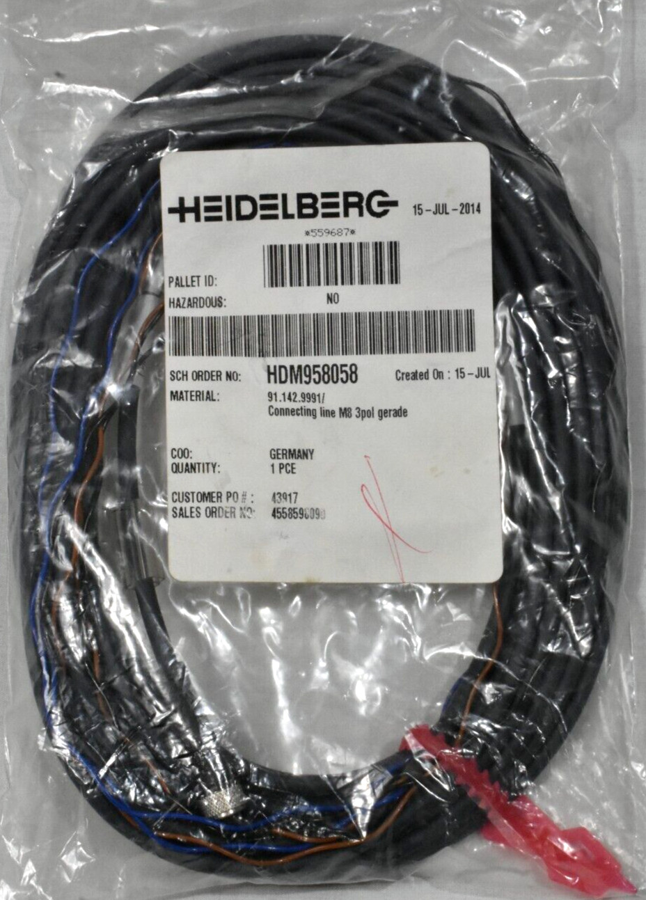 Heidelberg 91.142.9991 Connecting Line M8 3Pol Gerade SM102