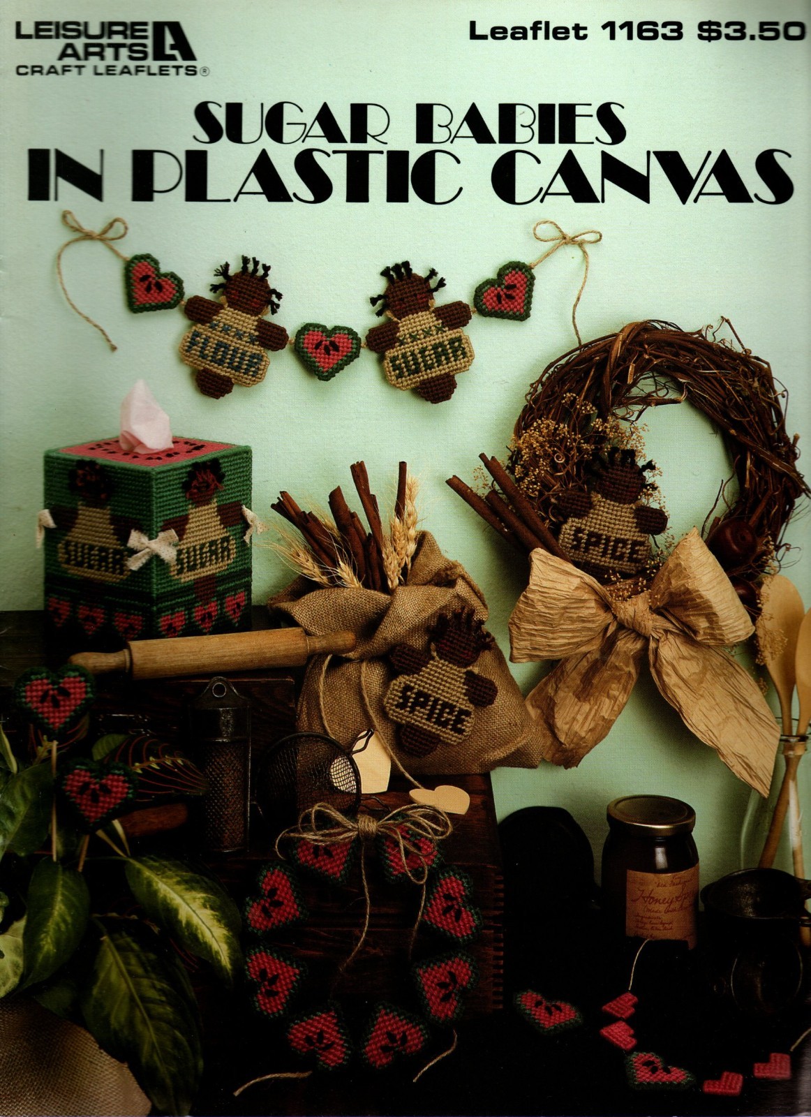 Leisure Arts 1163 SUGAR BABIES Plastic Canvas Pattern Leaflet