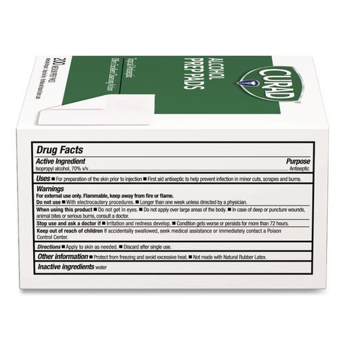 Curad Alcohol Swabs, 1 x 1, 200/Box, 2 Boxes/Pack