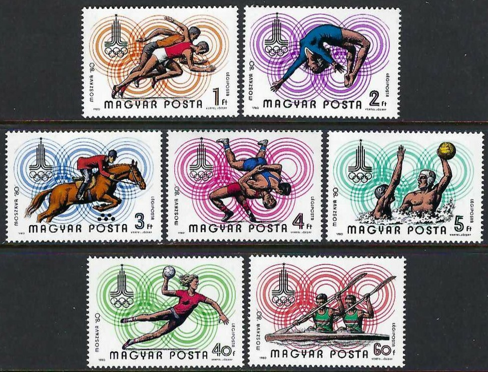 Hungary - 1980 7v. MNH Perf Summer Olympic Games Moscow Sports