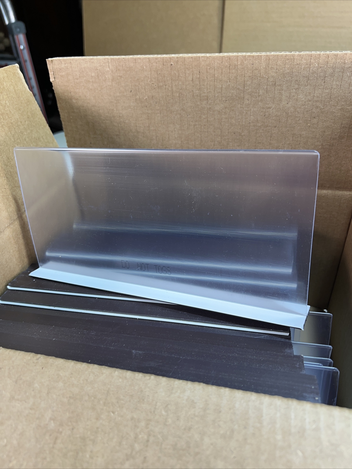 (25) 9.5" X 4.5”  Clear Plastic Shelf Merchandise Dividers Magnetic T Base New