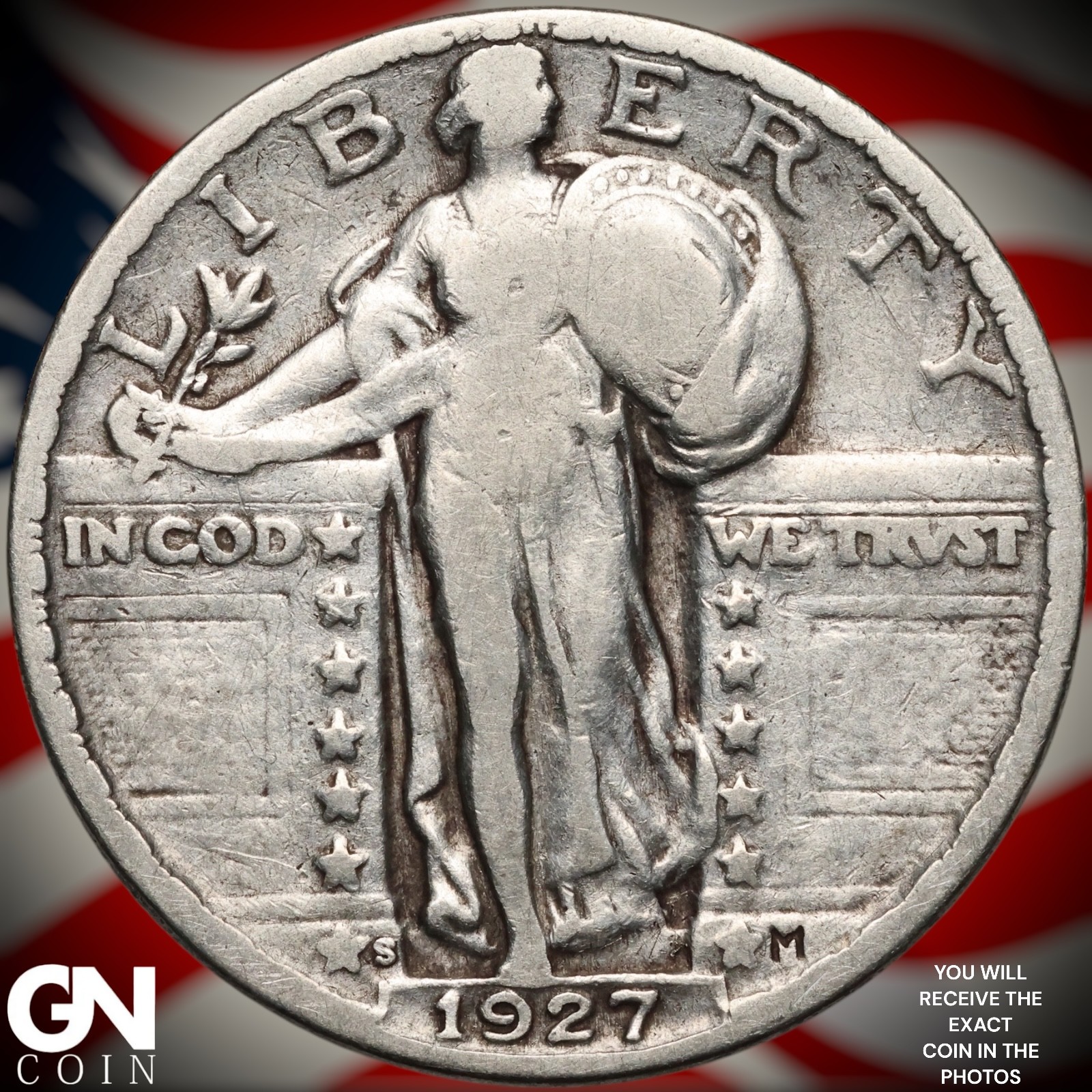 1927 S Standing Liberty Quarter A9745
