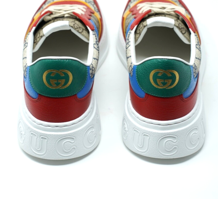 Gucci Mens Sneakers Shoes GG Trainers Red White Beige 726828 UK 13 US 13.5 909E