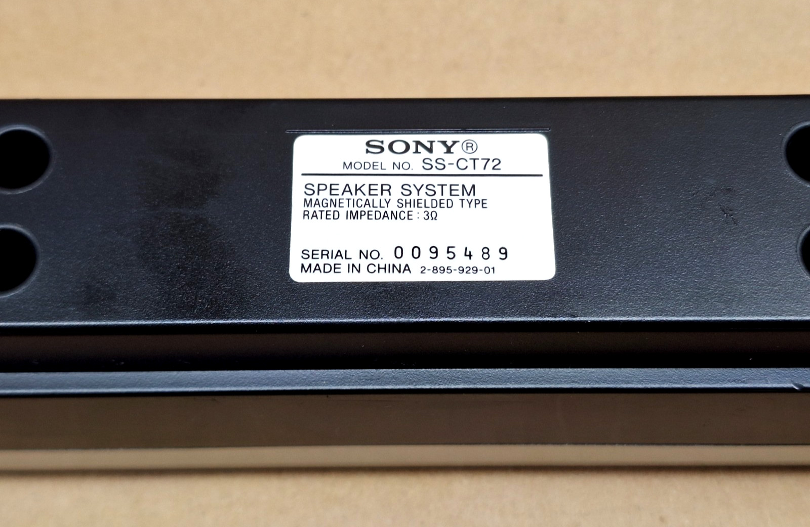 SONY SS-CT72 Center Speaker (No Wire)