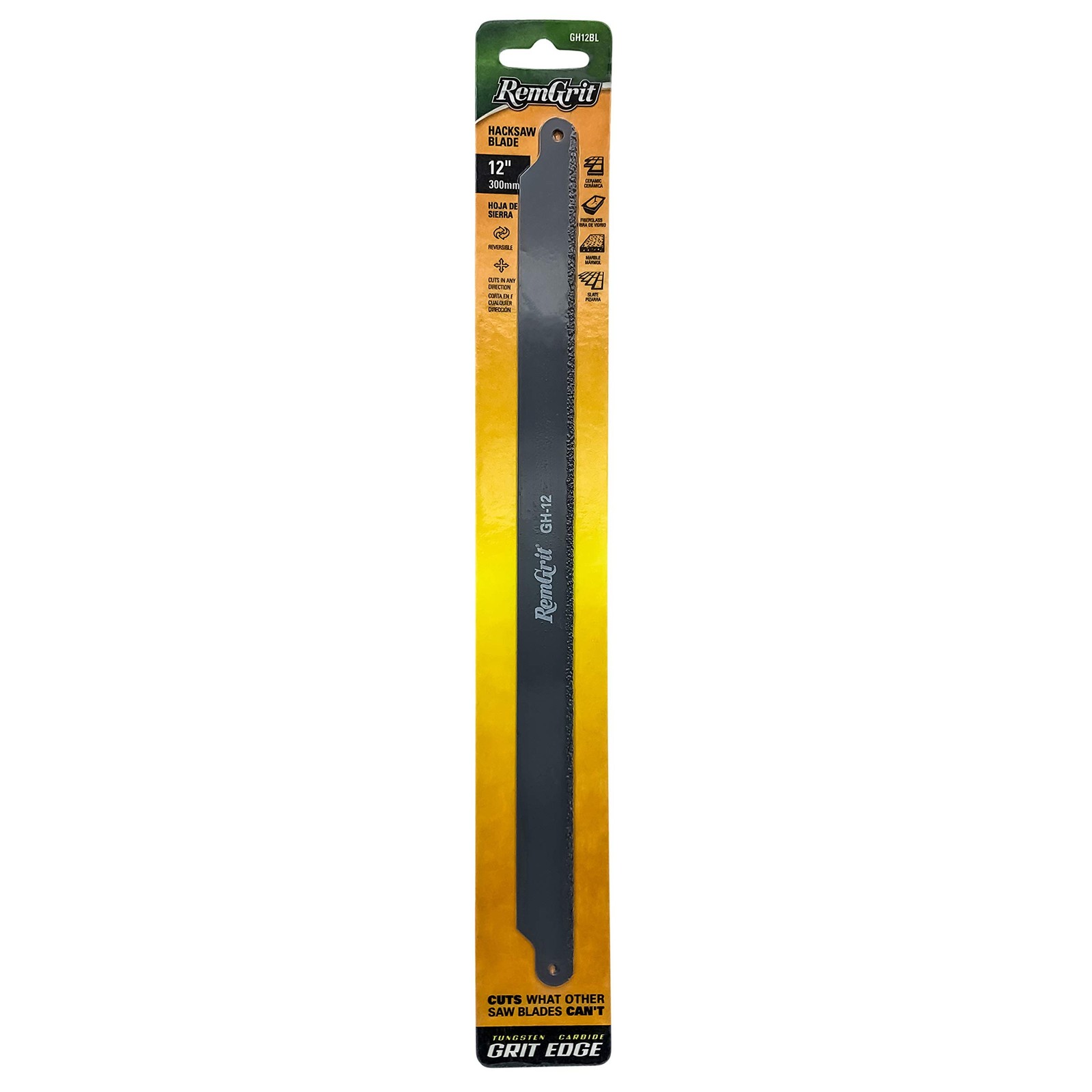 Disston E0406160 Remgrit Carbide Grit Hack Saw Blades, Medium Grit, 12 x 3/4 ...