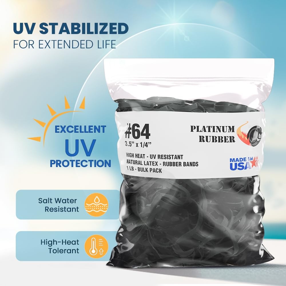 Black High Heat UV Resistant #64 Platinum Rubber Crepe Band 64-1/4lb, black