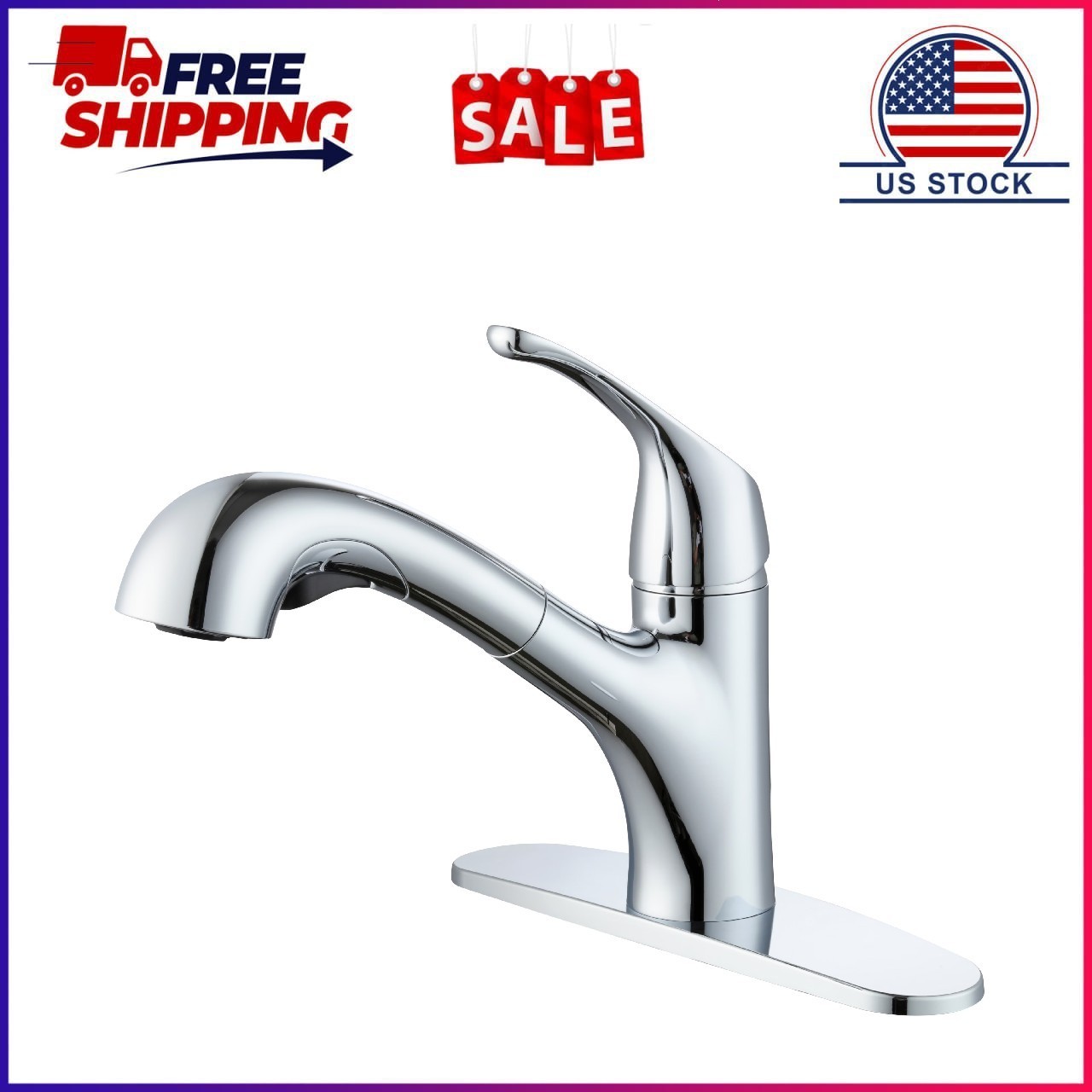 Mainstays Pull Out Kitchen Faucet in Chrome