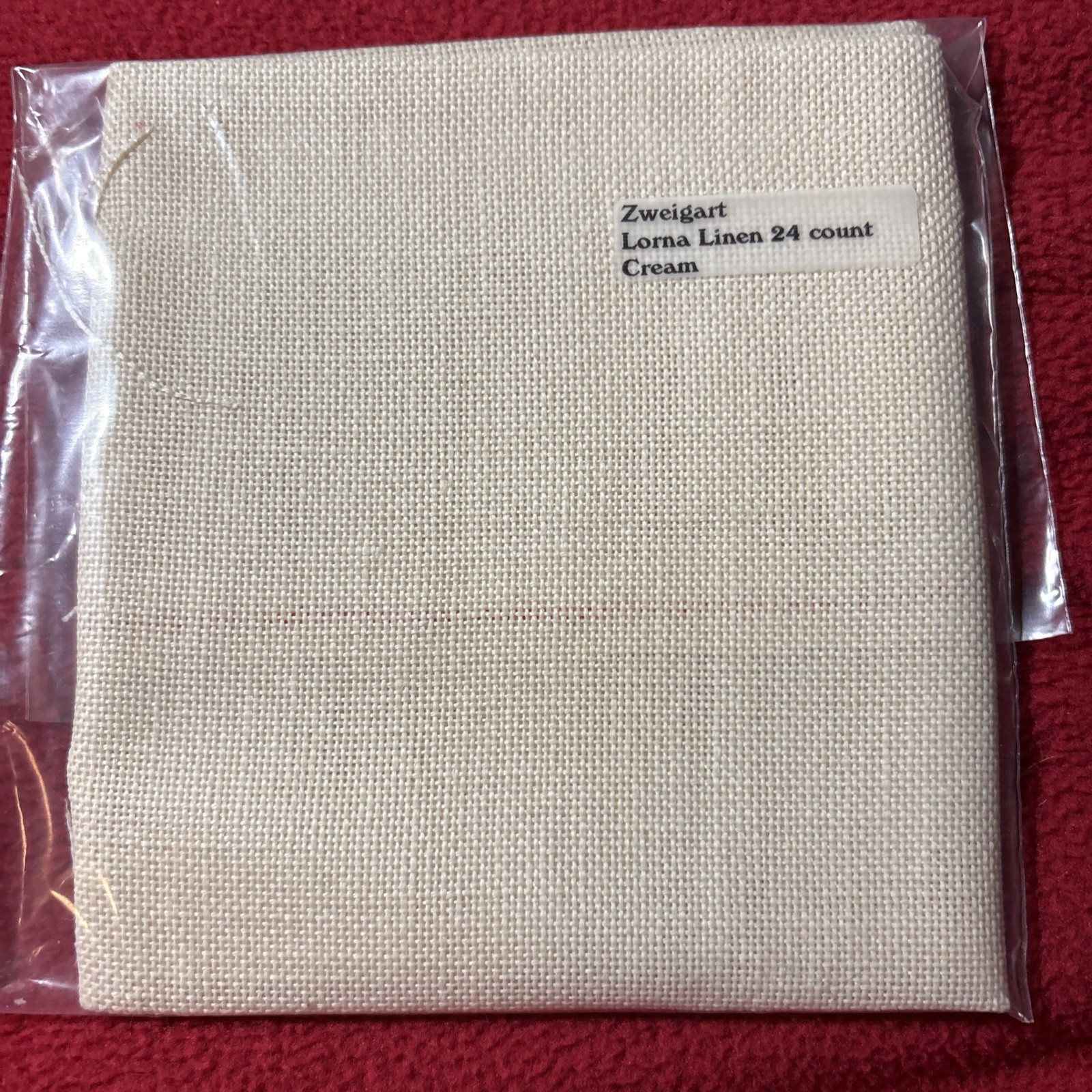Zweigart LORNA LINEN 24 Ct Cross Stitch Fabric 14" x 20" Cream  Vintage