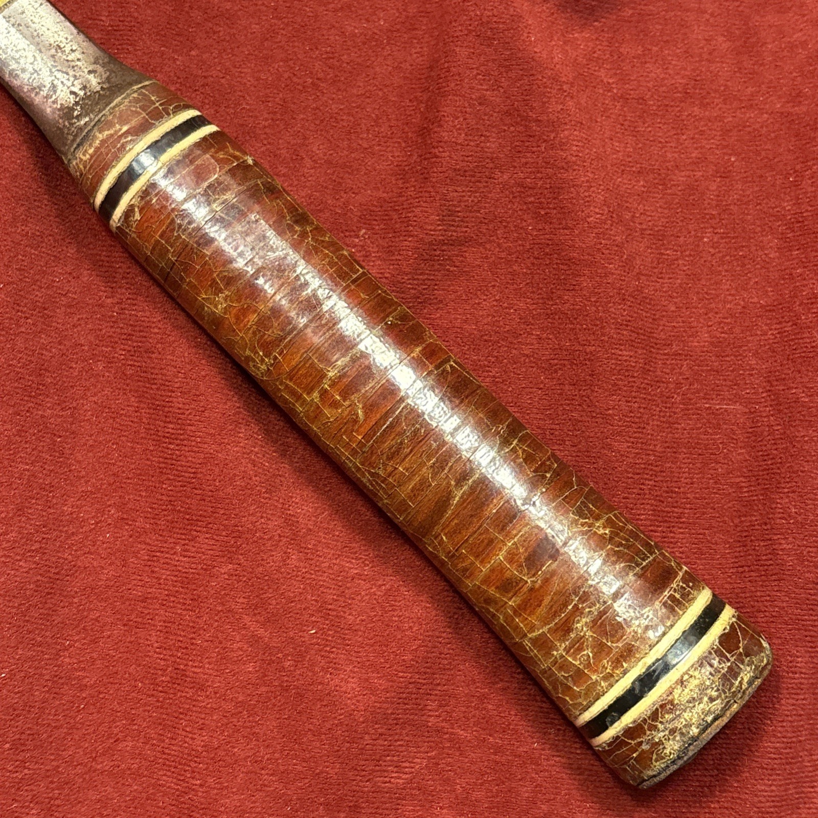 Vintage ESTWING Hammer With Stacked Leather Handle