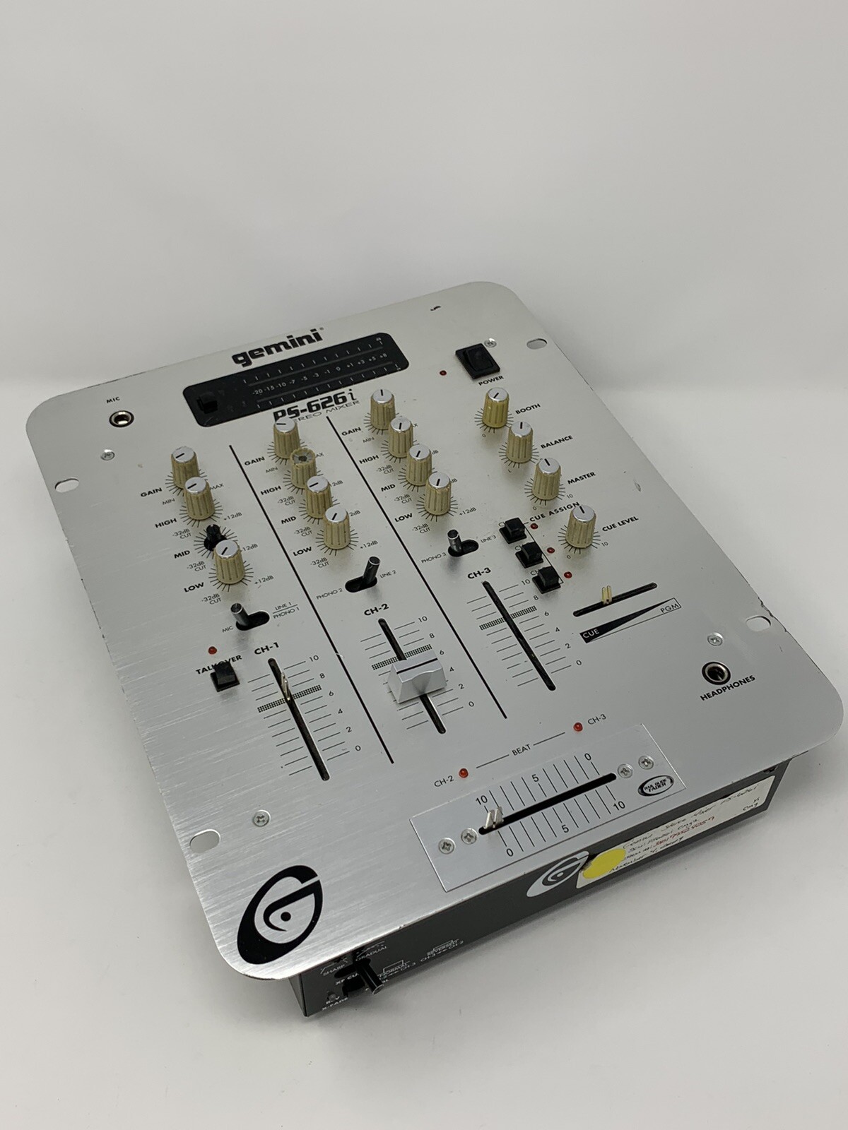 *SOLD AS IS FOR PARTS* Gemini PS-626i Stereo Mixer *Missing Channel 3 Slider*