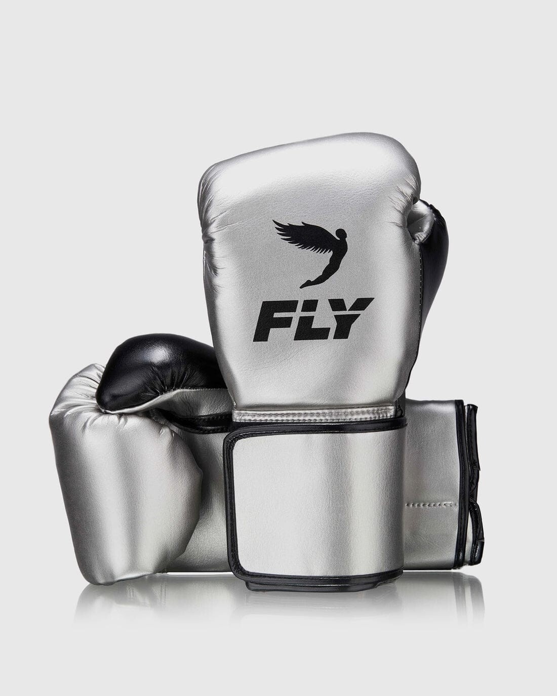 Fly Superloop X Boxing Gloves Hook and loop Sparring gloves Silver 8oz-16oz