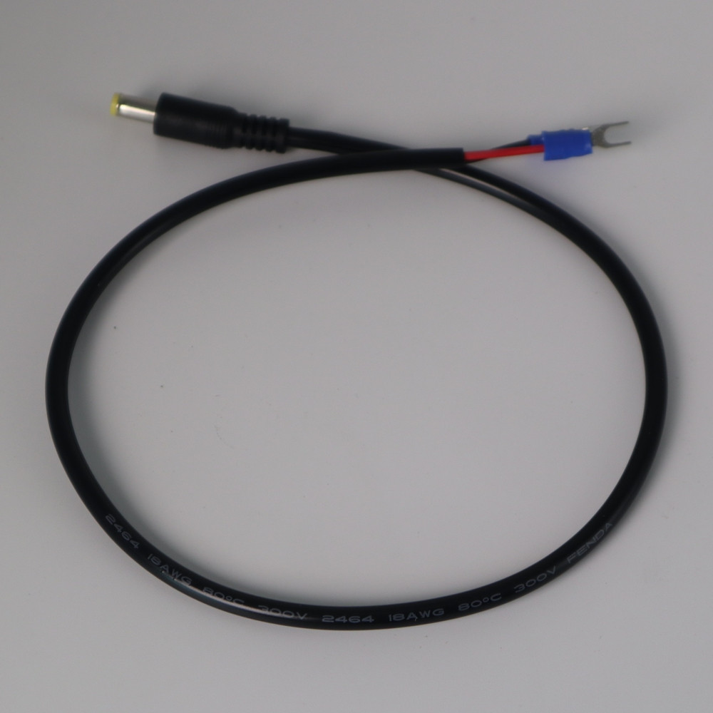 50cm DC Power Cable 5.5x2.5mm w/ U-Shaped Tab for Arcade Power Box Interface