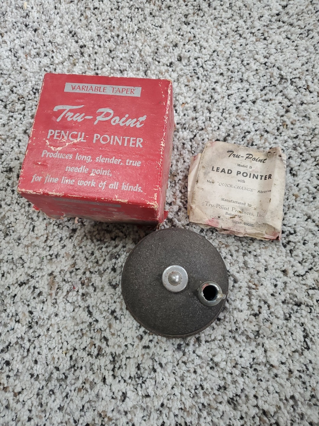 Tru-Point Model D Vintage Steel Lead Pointer Pencil Sharpener