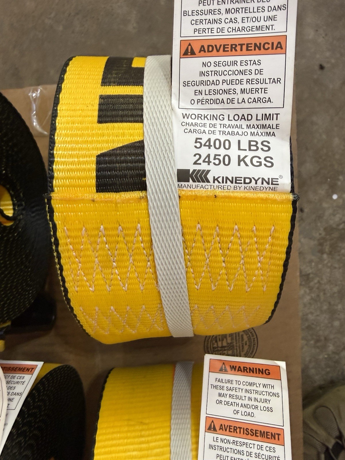4 New Kinedyne 4" x 30' Winch Strap Tie Downs with Flat Hook - Gold