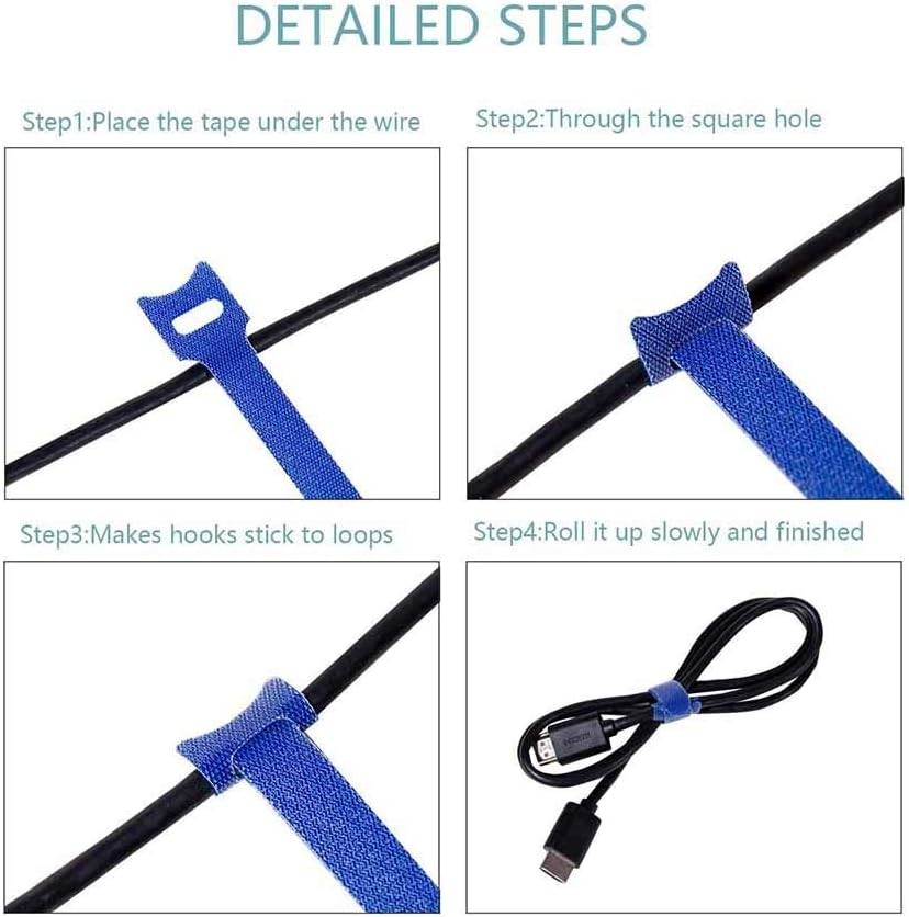 Durable 6-Inch Microfiber Cable Ties - 100PCS Hook & Loop for Smart Organization