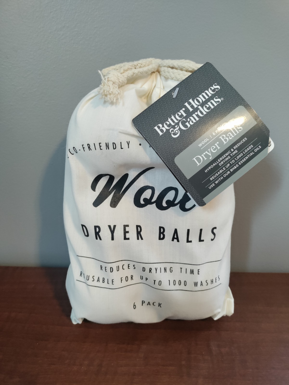 Better Homes & Gardens Wool Dryer Balls, Natural, High-Quality Wool 6 Pack