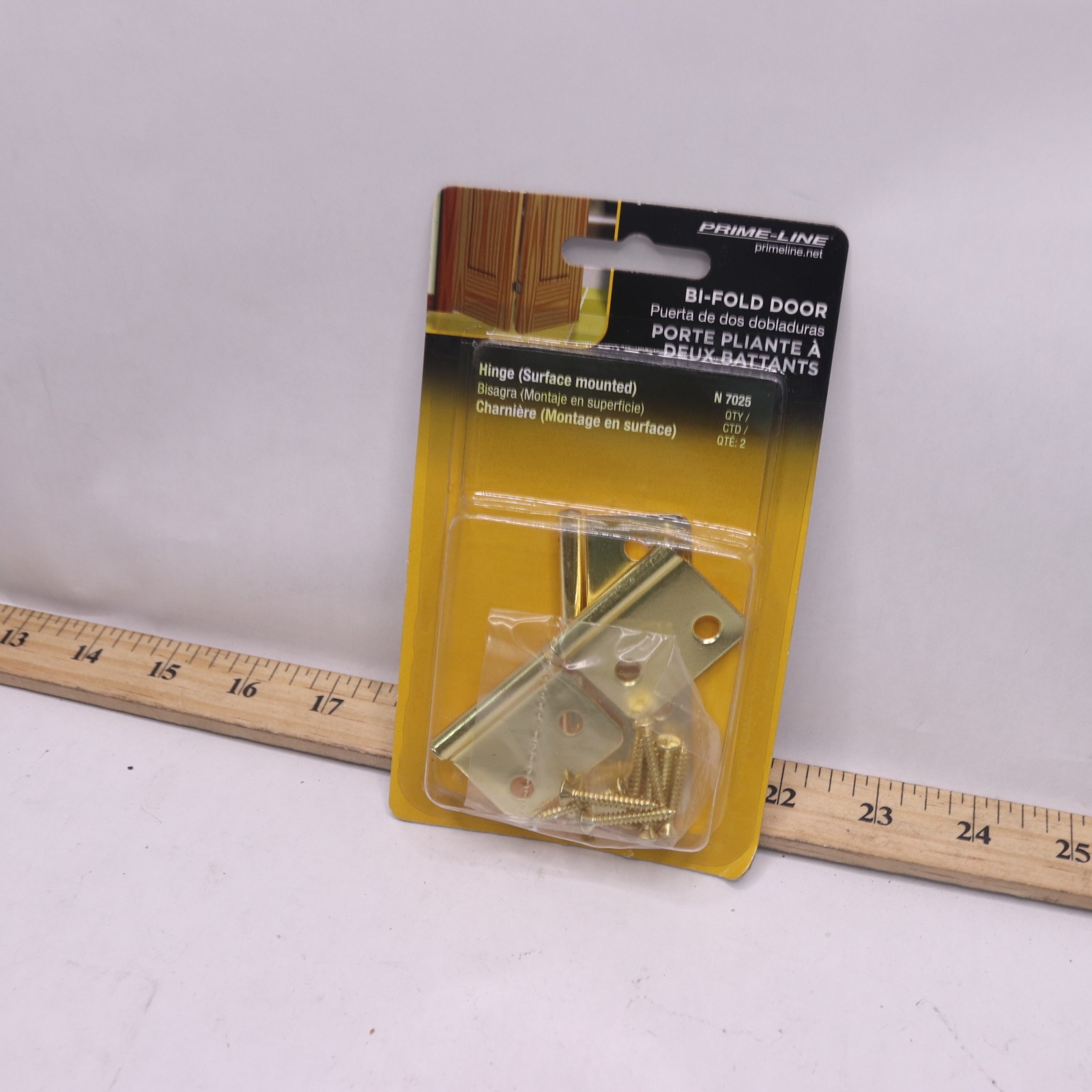 (2-Pk) Prime-Line Bi-Fold Door Hinges Steel Brass Plated N 7025