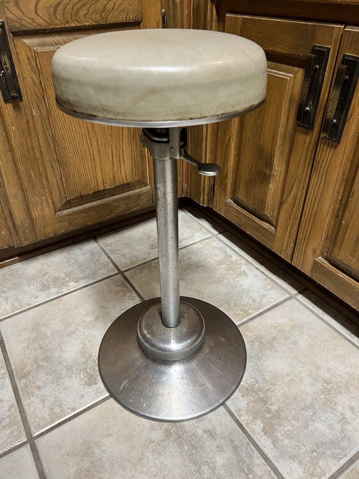 MCM Weber Rest Relief Hydraulic Dental Swivel Stool RARE Art Deco Made in USA