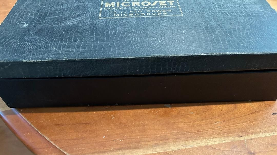 Vintage 1930 Microset Model 3MW Microscope Set Brownstone Manufacturing Co.